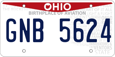 OH license plate GNB5624