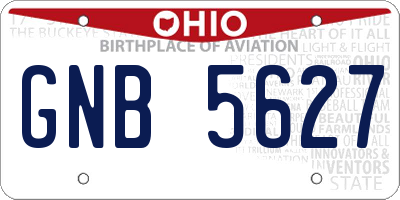 OH license plate GNB5627