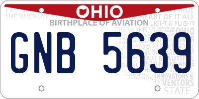 OH license plate GNB5639