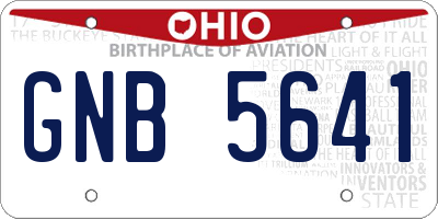 OH license plate GNB5641