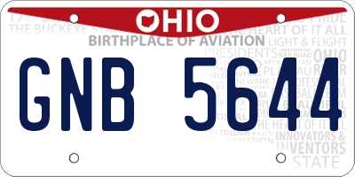 OH license plate GNB5644
