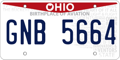 OH license plate GNB5664
