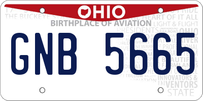 OH license plate GNB5665