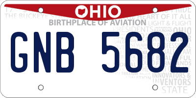 OH license plate GNB5682