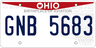 OH license plate GNB5683