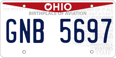 OH license plate GNB5697