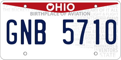 OH license plate GNB5710