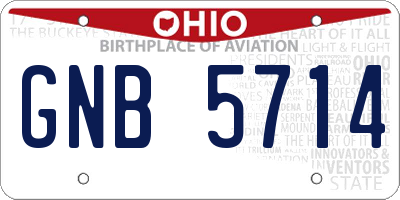 OH license plate GNB5714