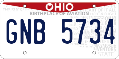 OH license plate GNB5734