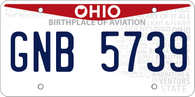 OH license plate GNB5739