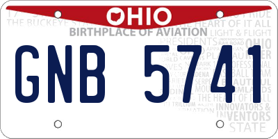OH license plate GNB5741