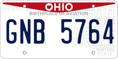 OH license plate GNB5764
