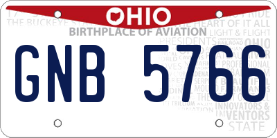OH license plate GNB5766