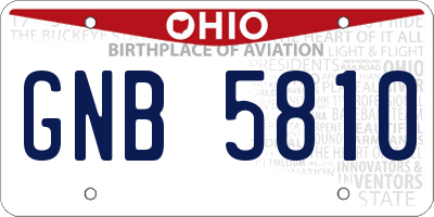 OH license plate GNB5810