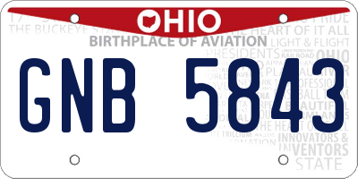 OH license plate GNB5843