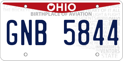 OH license plate GNB5844