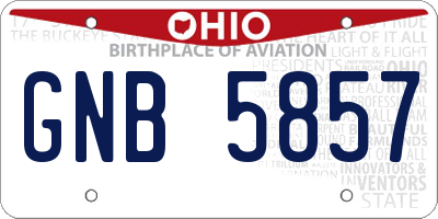 OH license plate GNB5857