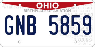 OH license plate GNB5859