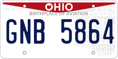 OH license plate GNB5864
