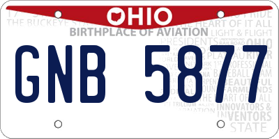 OH license plate GNB5877