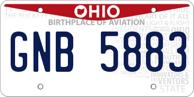 OH license plate GNB5883