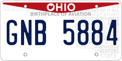OH license plate GNB5884
