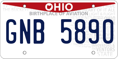 OH license plate GNB5890