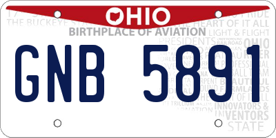 OH license plate GNB5891