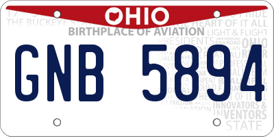 OH license plate GNB5894