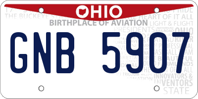 OH license plate GNB5907