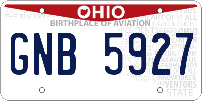 OH license plate GNB5927