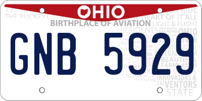OH license plate GNB5929