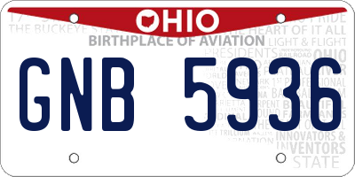 OH license plate GNB5936