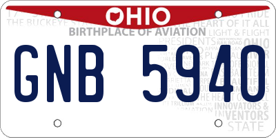 OH license plate GNB5940