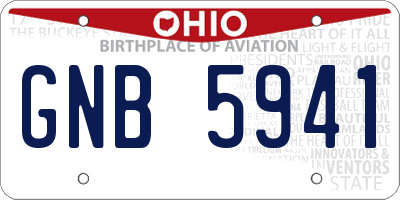 OH license plate GNB5941