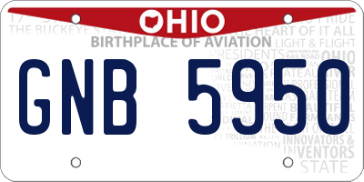 OH license plate GNB5950