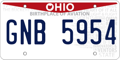 OH license plate GNB5954