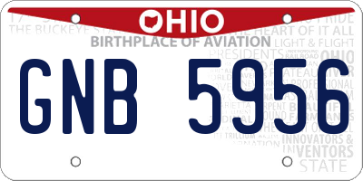 OH license plate GNB5956