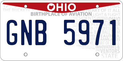 OH license plate GNB5971
