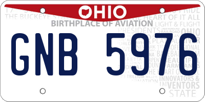 OH license plate GNB5976