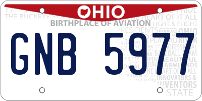 OH license plate GNB5977
