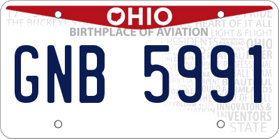 OH license plate GNB5991