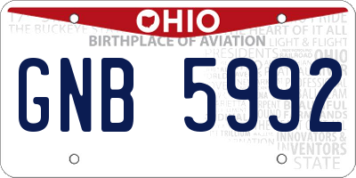 OH license plate GNB5992