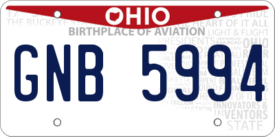 OH license plate GNB5994