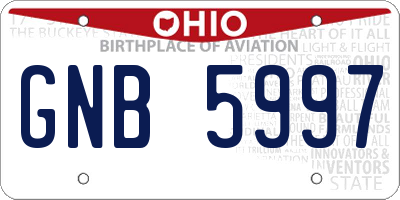 OH license plate GNB5997