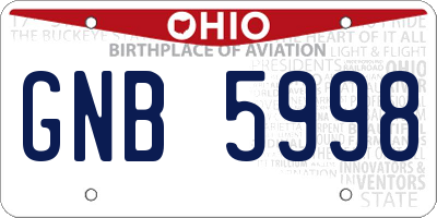 OH license plate GNB5998