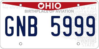 OH license plate GNB5999