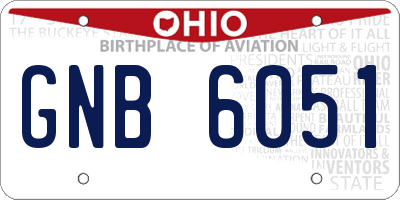 OH license plate GNB6051