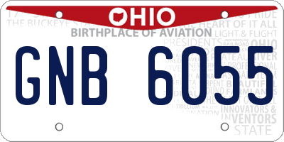 OH license plate GNB6055