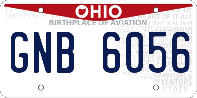 OH license plate GNB6056